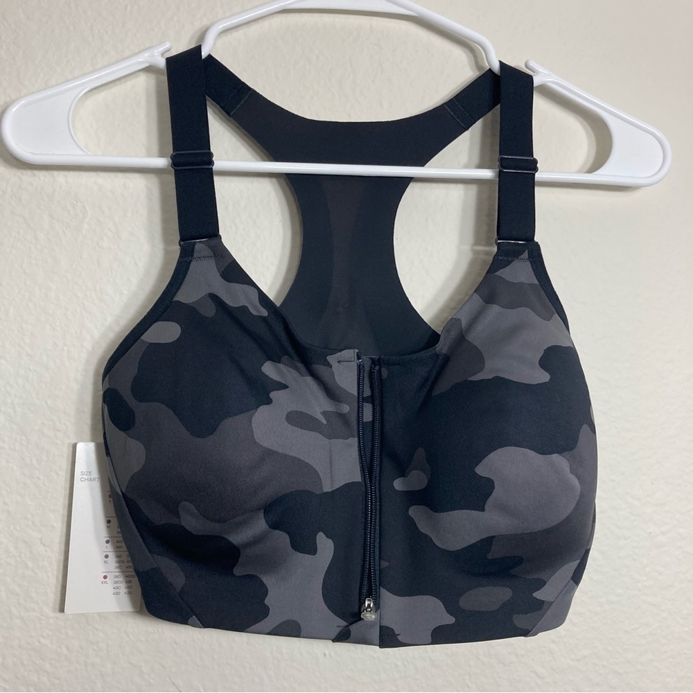 All In Motion Zip Bra - Camo - 34D - NWT